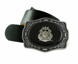 Deep Sea Diver Helmet Belt Buckle Inlaid in Hand Painted Glossy Black Enamel Nautical Steampunk Metal Buckle with Assorted Color Options