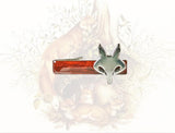 Fox Tie Clip Inlaid in Hand Painted Copper Enamel Woodland Inspired with Color Options