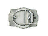 Wolf Head Belt Buckle Inlaid in Hand Painted Glossy Black Enamel Medieval Style Metal Buckle with Assorted Color Options