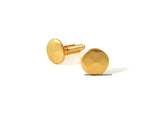 Geometric Faceted Cuff Links Circle Shaped Cufflinks with Tie Clip Set Option