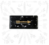 Arrow Money Clip Inlaid in Hand Painted Black Glossy Enamel with Art Deco Inspired Personalize and Color Options Available