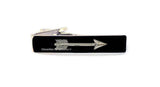 Arrow Tie Clip Inlaid in Hand Painted Black Enamel with Color Options Available