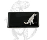 T-RexMoney Clip Inlaid in Hand Painted Glossy Black Enamel Vintage Inspired Dinosaur Custom Colors and Personalized Options