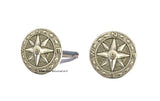 Compass Medallion Nautical Design Antique Silver Brooch Pin