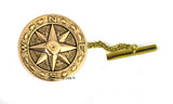 Compass Rose Medallion Cufflinks Nautical Design Cuff Links with Tie Clip or Tie Pin Set Option