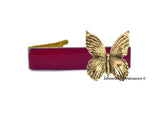 Butterfly Tie Clip Inlaid in Hand Painted OxBlood Enamel Art Nouveau Inspired with Color Options Available