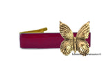 Butterfly Tie Clip Inlaid in Hand Painted OxBlood Enamel Art Nouveau Inspired with Color Options Available