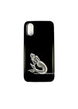 Mermaid Galaxy or Iphone Case inlaid in Hand Painted Glossy Black Enamel Nautical Fantasy Metal Phone Case Custom Colors Available