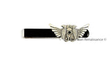 Art Deco Tie Bar Inlaid in Hand Painted Enamel Winged Serpent Design Large Slide Bar  Egyptian Inspired with Custom Colors