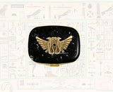 Winged Globe Design Metal Pill Box Egyptian Symbol Inspired Personalized and Color Options Available