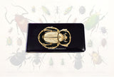 Scarab Money Clip Inlaid in Hand Painted Black Enamel Egyptian Beetle Gothic Inspired Personalized and Color Options Available