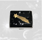 Shooting Star Weekly Pill Box Inlaid in Hand Painted Enamel Art Deco Design with Personalized and Color Options Available