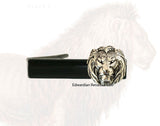 Lion Head Cufflinks Antique Silver Neoclassical Leo Vintage Inspired with Tie Clip and Tie Pin Set Option