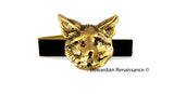 Antique Gold Fox Head Cufflinks Art Deco Inspired Vintage Style Men's Accessories with Tie Pin and Tie Clip Set Options
