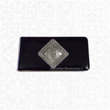 Moorish Medallion Money Clip Inlaid in Hand Painted Black Onyx Art Deco Inspired Custom Colors and Personalized Options