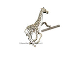 Giraffe Tie Pin Neo Victorian Tie Tack with Bar and Chain Vintage Safari Inspired Tie Accent in Antique Gold with Tie Clip Set Option