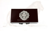 Lion Head Weekly Pill Box Inlaid in Hand Painted Enamel Neo Victorian Leo Inspired with Personalized and Color Options Available