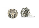Lion Head Cufflinks Antique Silver Neoclassical Leo Vintage Inspired with Tie Clip and Tie Pin Set Option