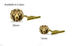 Lion Head Cufflinks Antique Silver Neoclassical Leo Vintage Inspired with Tie Clip and Tie Pin Set Option