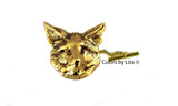 Antique Gold Fox Head Cufflinks Art Deco Inspired Vintage Style Men's Accessories with Tie Pin and Tie Clip Set Options