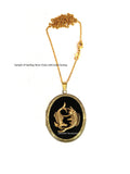 Celestial Locket in Hand Painted Black Enamel Art Nouveau Inspired Pill Box Necklace with Color and Personalized Option
