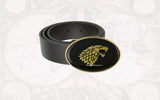 Dire Wolf Belt Buckle Inlaid in Hand Painted Glossy Black Onyx Enamel House of Stark Inspired Design Inspired Available in Other Colors