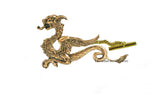 Dragon Tie Clip inlaid in Metallic Gold Enamel Medieval Fantasy Inspired Tie Accent with Color Options Available