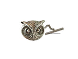Owl Tie Clip Harry Potter Inspired Tie Bar Vintage Style Inlaid in Hand Painted Glossy Black Enamel with Cufflinks and Tie Pin Set Option