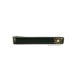 Sputnik Tie Bar Clip Inlaid in Hand Painted Glossy Black EnamelSlide Tie Accent Art Deco Celstial Inspired with Color Options