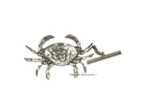 Crab Cufflinks Antique Silver Art Deco Zodiac Inspired with Tie Clip or Tie Pin Set Option