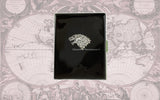 Wolf Metal Cigarette Case Inlaid in Hand Painted Glossy Black Enamel Game of Thrones Inspired with Personalized and Color Options