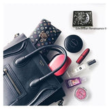 Quatrefoil Weekly Pill Case with Individual Compartments Gothic Flower in Hand Painted Black Enamel with Personalized and Color Options