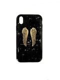Angel WIngs Galaxy or Iphone Hard Case Inlaid in Hand Painted Enamel Metal Phone Case Vintage Style Custom Colors Available