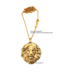 Antique Gold Lion Head Necklace Neoclassic Jewelry  Also Available in Antique Silver