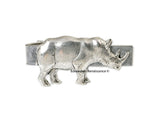 Rhino Cufflinks Neo Victorian Safari Vintage Inspired Antique Silver Rhinoceros Statement Piece with Tie Clip and Tie Pin Set Options