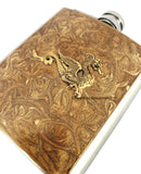 Dragon Hip Flask Game of Thrones Inspired Hand Painted Gold Swirl Enamel Medieval Style Personalized and Color Options