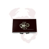 Scorpion 7 Day Pill Box Inlaid in Hand Painted Enamel Art Deco Zodiac Inspired Weekly Pill Case with Personalized and Color Options