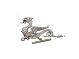 Dragon Tie Clip in Antique Sterling Silver inlaid in Bronze Enamel Game of Thrones Inspired Tie Bar Accent with other Color Options