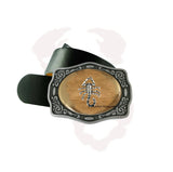Scorpio Belt Buckle Inlaid in Hand Painted Metallic Gold Enamel Neo Victorian Zodiac Ornate Buckle with Color Options