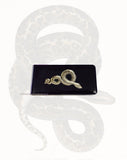 Snake Money Clip Inlaid in Glossy Black Enamel Neo Victorian Serpent Inspired with Personalized and Color Options