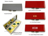 Bee Pill Box in Hand Painted Black Enamel Neo Victorian Insect Wide Pill Case with Personalized and Color Options