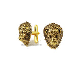 Buffalo Head Cufflinks Antique Gold Western Wildlife Inspired Bull with Tie Clip or Tie Pin Set Option