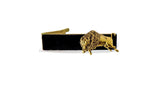 Buffalo Head Cufflinks Antique Gold Western Wildlife Inspired Bull with Tie Clip or Tie Pin Set Option