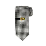 Antique Silver Bison Bull Tie Tack Pin with Bar and Chain Vintage Inspired Tie Accent Buffalo