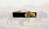 Bison Bull Tie Clip Western Victorian Buffalo Vintage Style Neck Tie Bar Accent with Custom Colors Available
