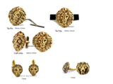 Gargoyle Lion Head Cufflinks plated in Antique Sterling Silver Vintage Inspired Medieval Leo with Set Options Available
