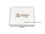 Fox Run Weekly Pill Case with Organizer Inlaid in Hand Painted White Enamel Woodland Inspired with Personalized and Color Options