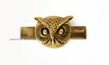 Antique Golc Owl Tie Clip in Hand Painted Metallic Gold Enamel  Harry Potter Inspired Vintage Style with Cufflinks and Tie Pin Set Option