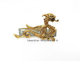 Dragon Tie Clip inlaid in Metallic Silver Enamel Game of Thrones Inspired Tie Accent with Color Options Available
