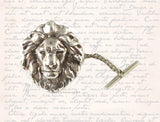 Neoclassic Lion Head Cufflinks plated in Antique Sterling Silver Vintage Inspired Leonwith Tie Pin and Tie Clip Set Options
